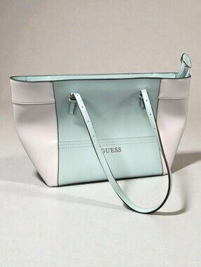 Guess Soft Aqua & White Tote Bag